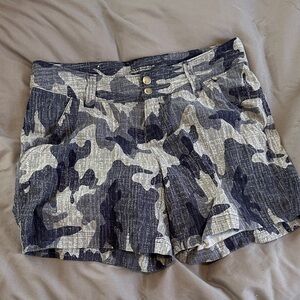 Columbia Blue and Gray Camouflage Women's Cargo Shorts